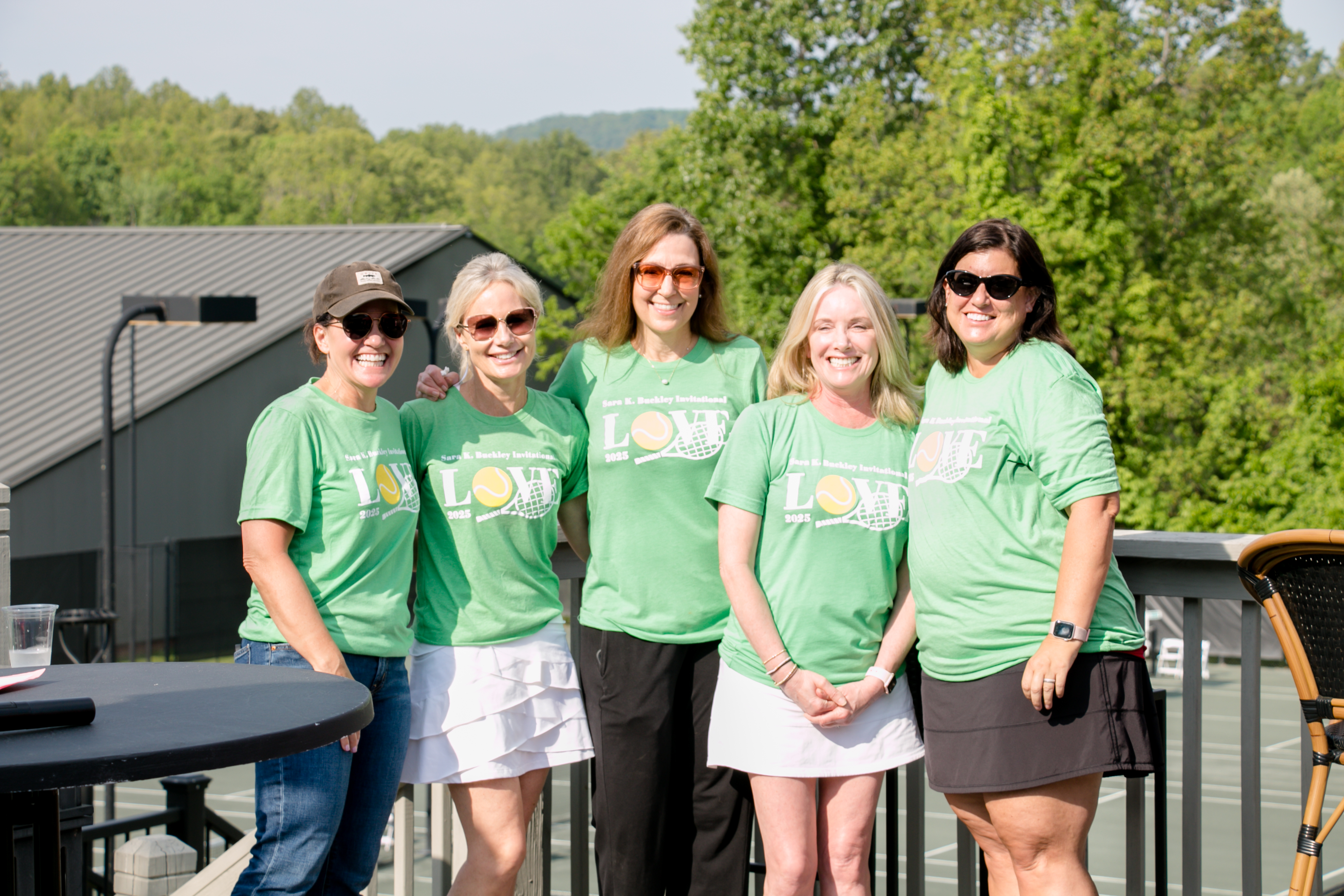 From left, Britney Thomson, Katie Diminick, Mary Burger, Denise Palys and Stephanie Thomas. Other members who have served on the organizing committee include Kristen Cook, who has since passed away and was honored this year, and Sara Dunlop.