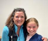 Caregiver Kerry Mossler and camper Virginia McWilliams 