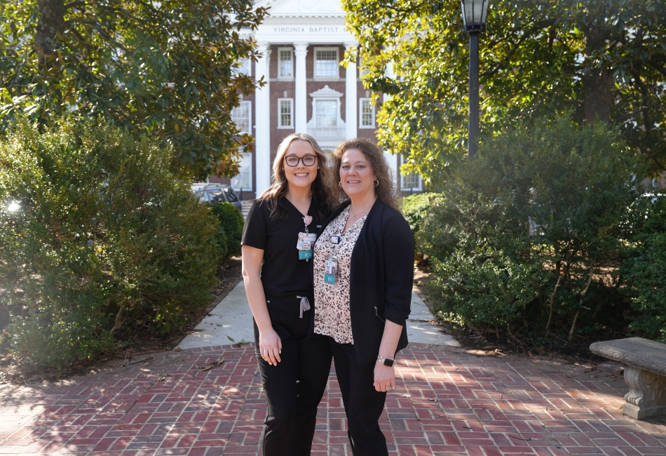 Melissa Carrico and her daughter, Alaina, in front of VBH